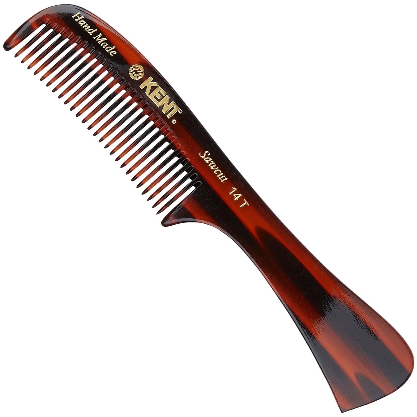 Kent 14T Hair Detangling Comb Wide Tooth Comb for Long Hair Wet and Dry Handmade Detangler for Women SawCut and Hand Polished Made in England