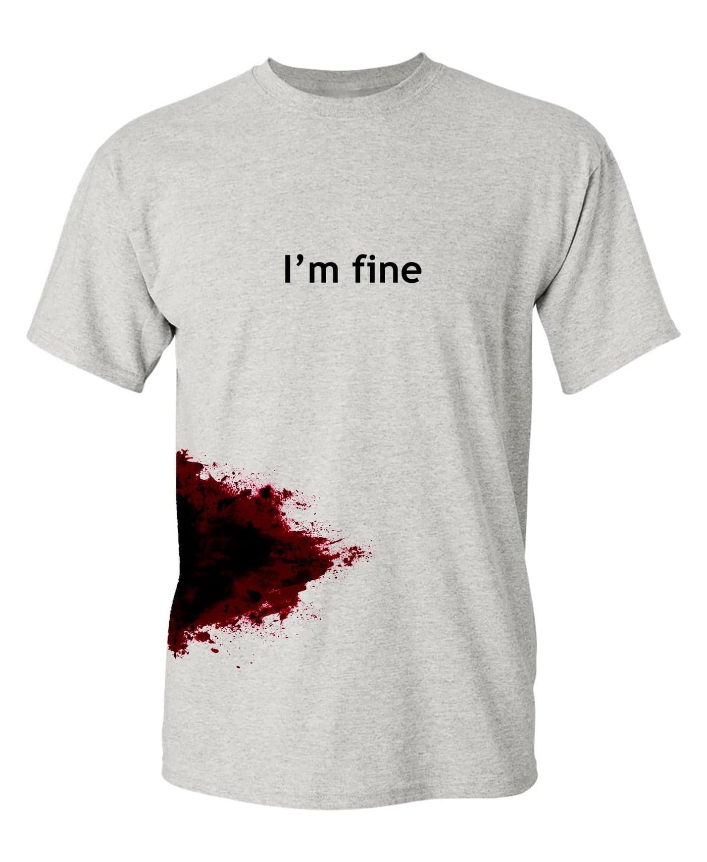 Im Fine Zombie Slash Halloween Costume T Shirt Funny Scary Horror Movie Graphic Tee Novelty Bloody Zombie T-Shirt L Ash