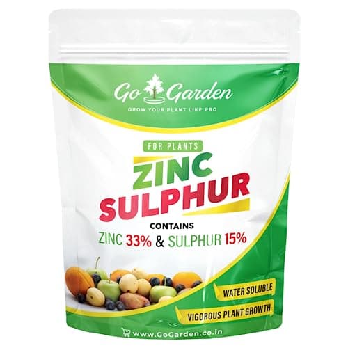 Go Garden Zinc Sulphate (33%) Fertilizers - Boost Plant Growth and Health (Zinc 33% and Sulphur 15%) Micronutrient Fertilizer for All Types of Plants, Lawn and Gardening 250 G