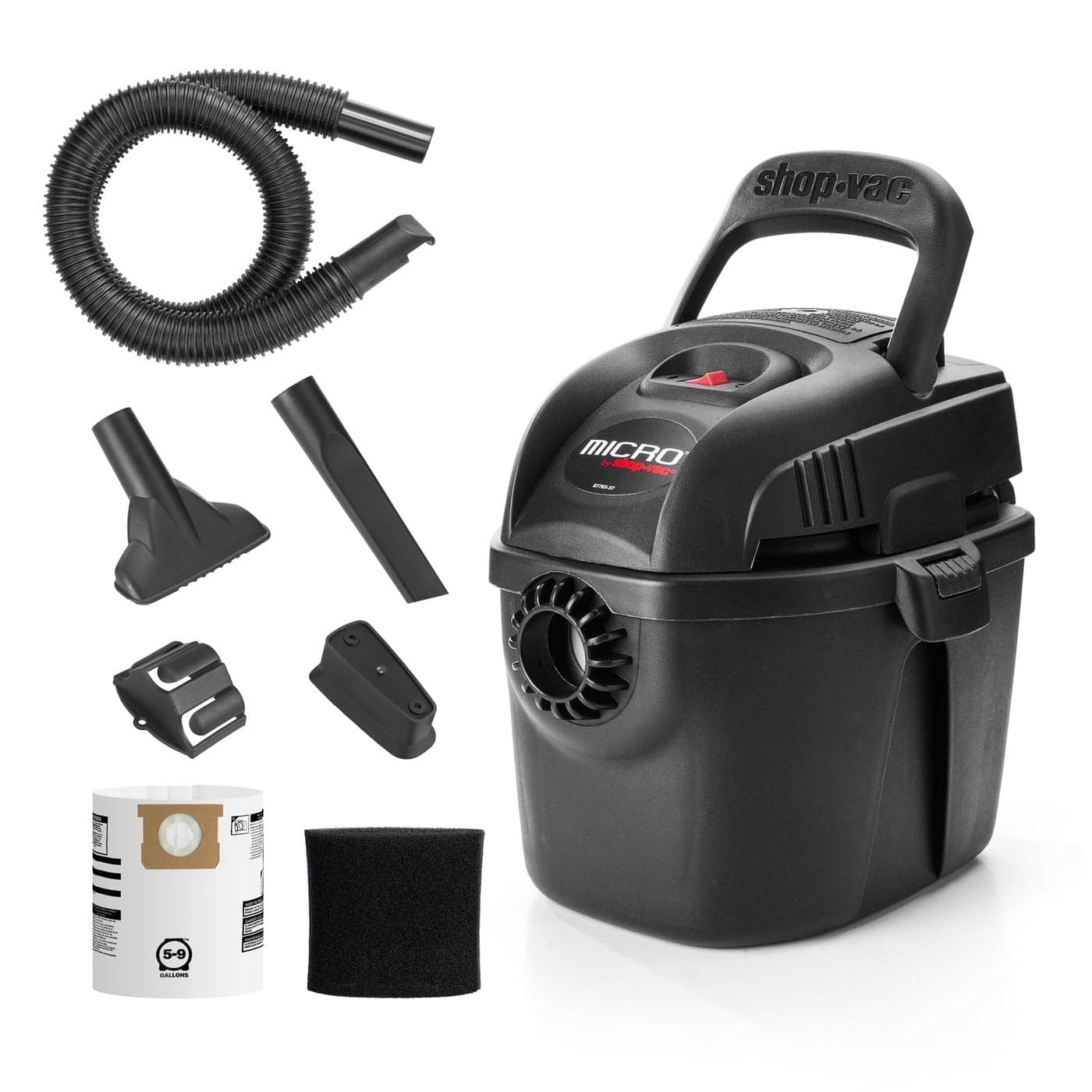 ShopVac 2021005 1 Gallon Micro WetDry Vacuum 10 Peak HP 125 Inch Diameter x 4 Foot Hose 6 Food Cord Lightweight And Portable Quick WetDry Pickup
