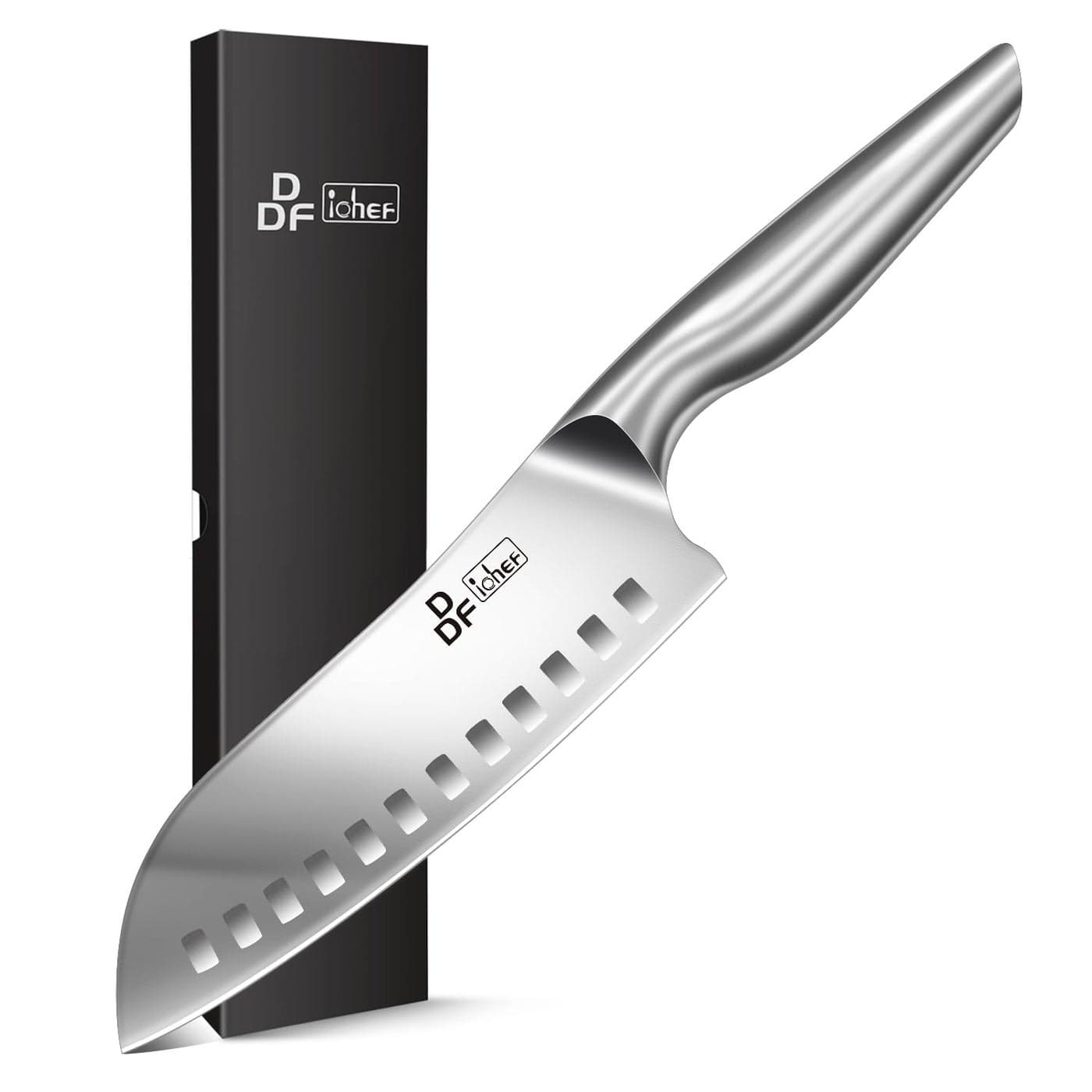 DDF iohEF Kitchen Knife Chefs Knife In Japanese Stainless Steel Professional Santoku Cooking Knife 7 Inch Nonslip Ultra Sharp Knife with Ergonomic Handle