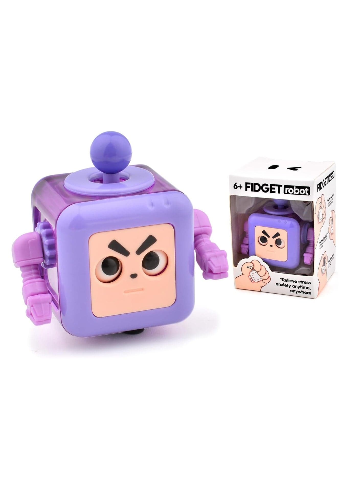 Big Eyes Robot Purple One Sided Rubiks Cube Multi Function Stress Relief Anxiety Toy