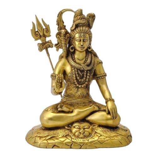 Radhika Poojan Bhandar Ashtadhatu-Brass Lord's Shiva Idol (4 Inch Height)