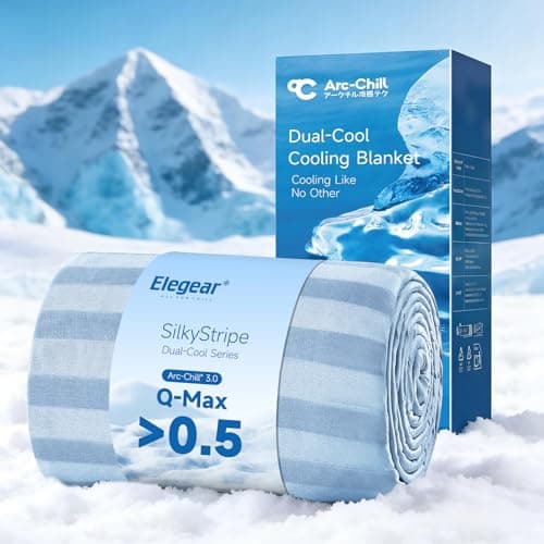 Elegear Revolutionary Cooling Throw Blanket Absorbs Heat to Keep Body Cool for Night Sweats Double Sided ArcChill30 Cooling Fiber QMax05 Lightweight Summer Cold Blankets for Sleeping 51 x 67