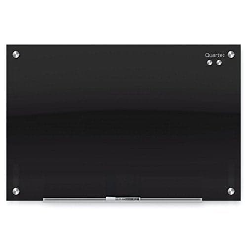Quartet Glass Whiteboard, Magnetic Dry Erase White Board, 24" x 18", Black Surface, Infinity (G2418B)