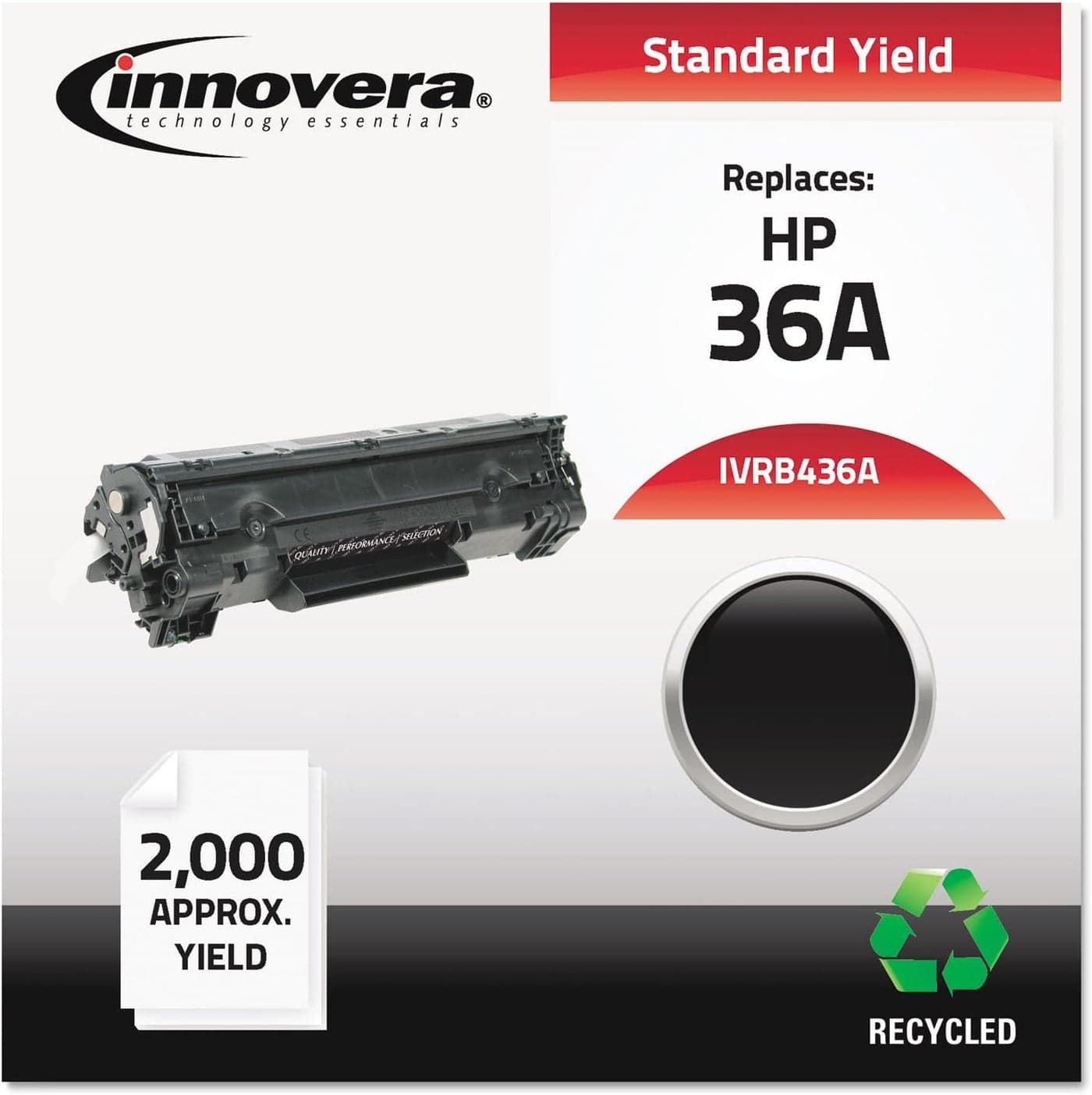 Innovera Remanufactured Toner CartridgeReplacement for CB436A 36A Black