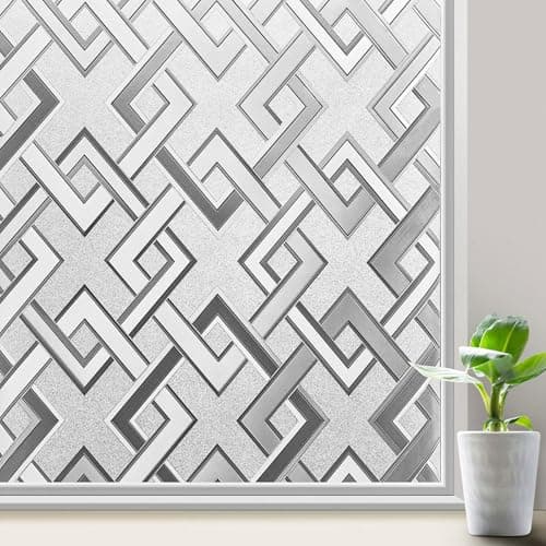 Kromapolis Window Privacy Film Frosted Glass Window Film Static Cling Door Decorative Film Opaque Glass Stickers NonAdhesive UV Blocking Coverings for Bathroom Home Office 175 x 787 inch