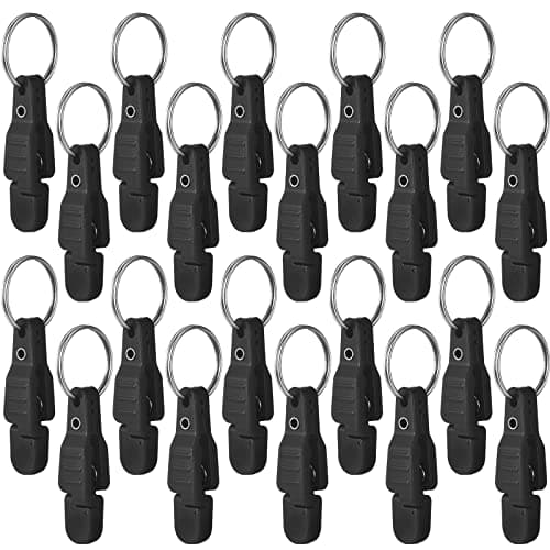 Honoson 20 Pieces Heavy Tension Snap Release Clips Padded Trolling Clips with Key Ring for Weight Planer Board Offshore Kites Downrigger Fishing(Black,Classic)