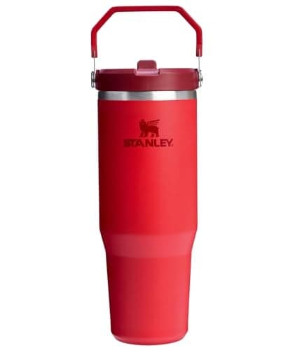 Stanley IceFlow 2.0 Flip Straw Tumbler with Handle 30 oz | Twist On Lid and Flip Up Straw | Leak Resistant Water Bottle | Insulated Stainless Steel | BPA-Free | Chili Red