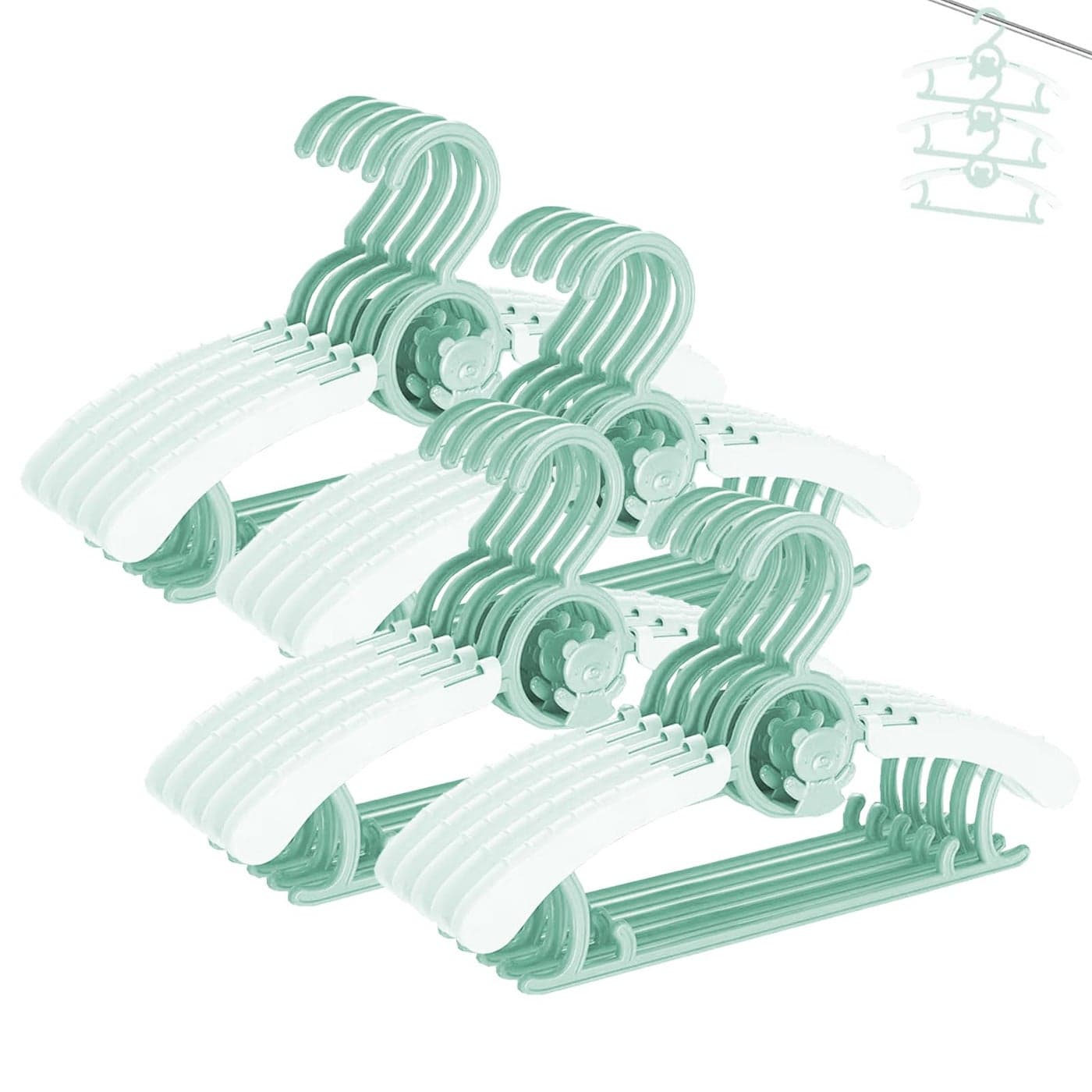 HGYZE Baby Nursery Closet Hangers UltraThin NonSlip and Extendable Laundry Infant Pant Hanger for Newborn Clothes 20pcs Green Gifts Adjustable Children Coat Hanger for Girl Boy Toddler Kids Child