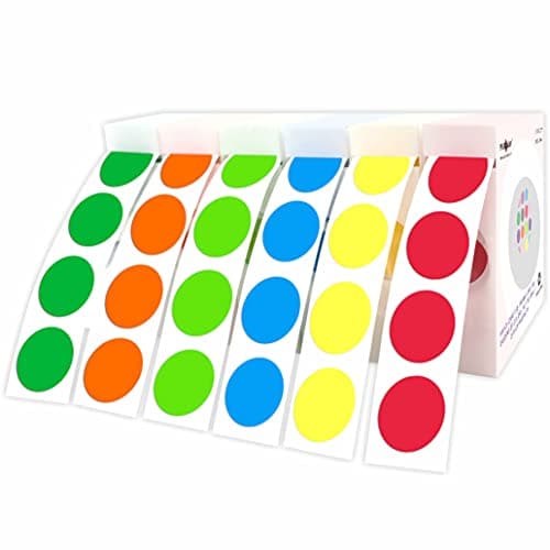 PARLAIM 6000 PCS 3/4 Inch Round Color Coding Dot Stickers, 0.75" Circle Label in Dispenser Box for Classroom School and Office (Green Blue Red Yellow)
