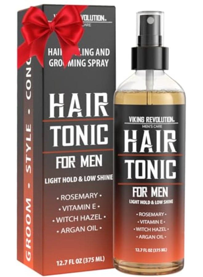 Viking Revolution Hair Tonic Men 127oz Hair Spray for Men with Sandalwood Scent Texture Spray with Rosemary Argan Oil and Witch Hazel Light Hold and Low Shine for Styling and Grooming
