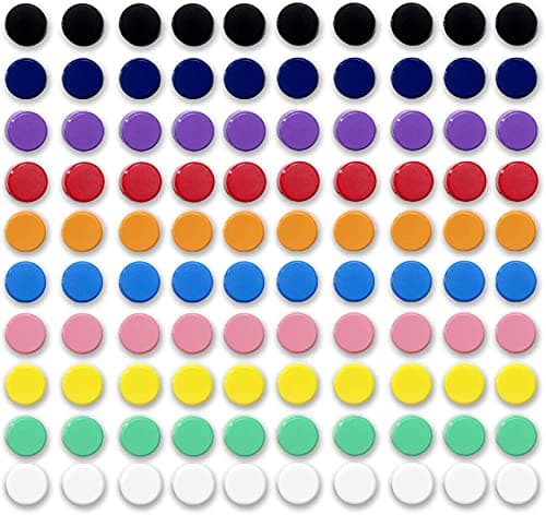 Qualsen Fridge Magnets 100pcs Small Refrigerator Magnets for Whiteboard Kids Mini Cute Magnet for Locker White Board Kitchen Office Classroom 10 Colorful