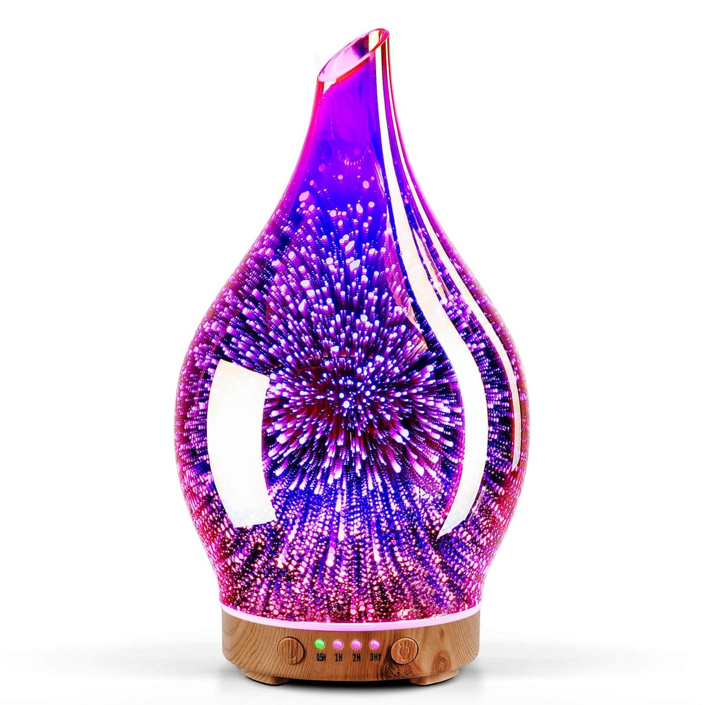 Porseme Essential Oil Diffuser 3D Firework Glass Aromatherapy Ultrasonic Humidifier Rose Gold Auto ShutOff Timer Setting BPA Free Aroma Decoration for Home Office Gym Spa Premium Gift 150ml
