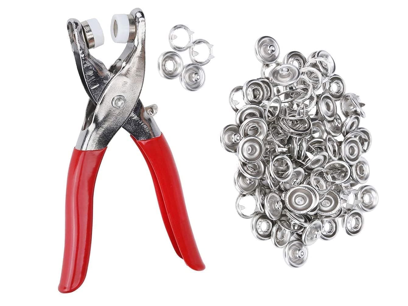 VINSH ENTERPRISE Stainless Steel Grommet Eyelet Setting Pliers Tool for Bag Shoes Leather Belt Cloth Easy to Press Button Pincer Pile Clipper Hand Tool