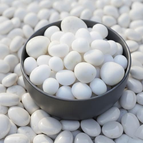 Schmick 5 Kg White Pebbles Stones for Plants Pots, Decoration, Garden, Table and Home Decor, Vase Fillers Aquarium Fish Tank(5 Kg, White Stone)