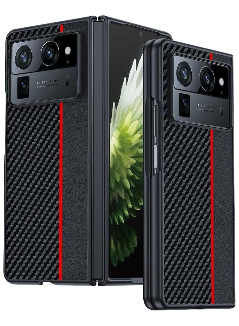 Compatible with Tecno Phantom V Fold 2 5G (2024) Protective Shockproof Capa Case Ultra Thin Carbon Fiber Texture Leather Phone Cover for Phantom V Fold2
