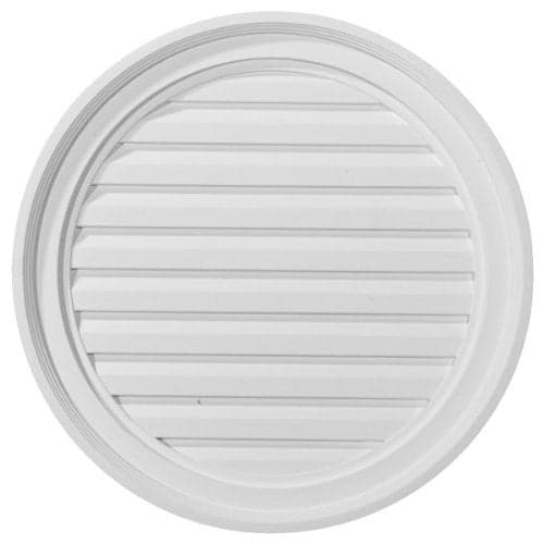 Ekena Millwork 22"W x 22"H x 1 1/4"P, Round Gable Vent Louver, Functional
