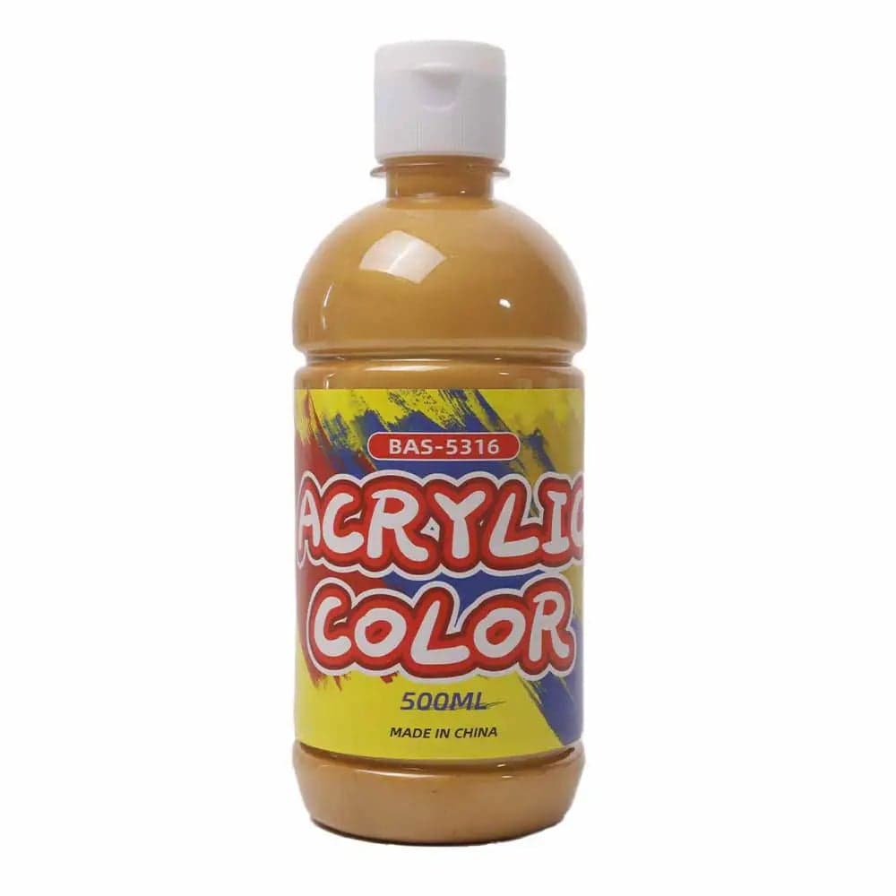 Basic Acrylic Color Bottle, Art & Craft Colors, Gold Color- 500ml