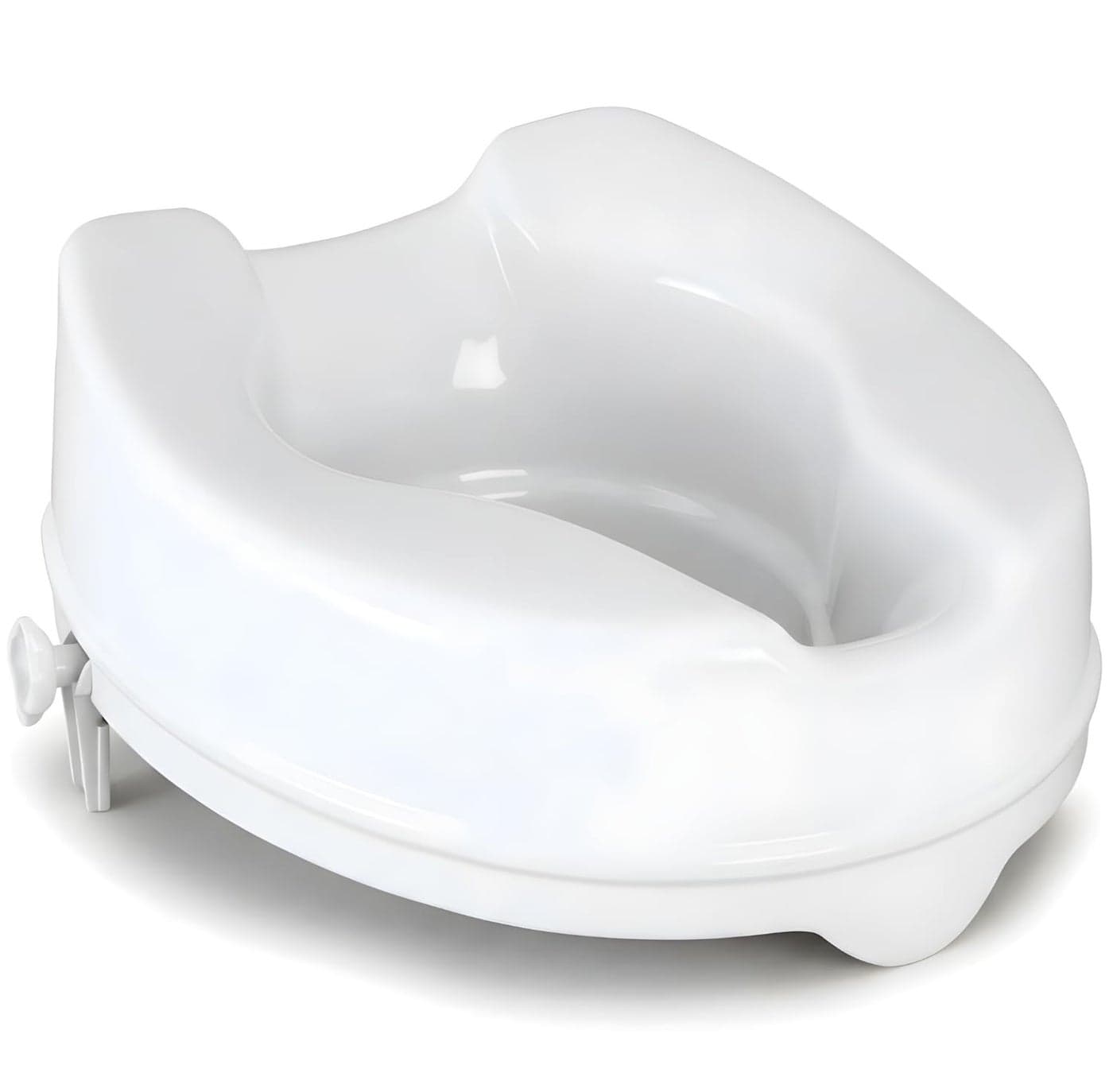 MCP Commode height Raiser/Toilet Seat Elevator riser without Lid plastic, portable, lightweight extender commode seat (White, 6 Inch)