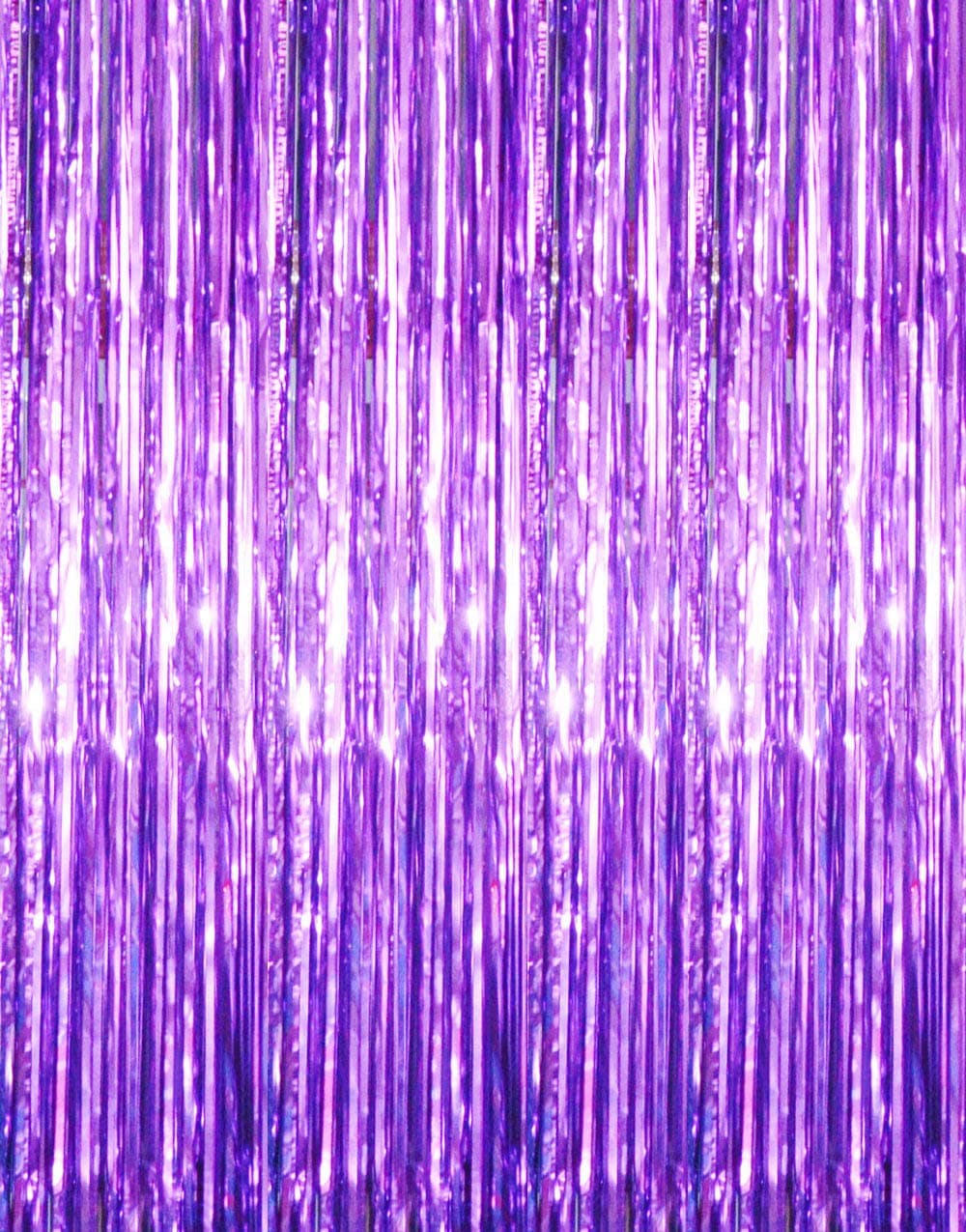GOER 32 ft x 82 ft Metallic Tinsel Foil Fringe Curtains Party Photo Backdrop Party Streamers for Halloween BirthdayGraduationNew Year Eve Decorations 3 PacksPurple