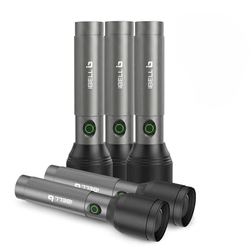 IBELL LUMINEX 850 Rechargeable Torch Light Pack of 5|High Power LED Flashlight |3 Light Modes,15W,2200mah Battery,Telescopic Zoom, Type-C Charging |Long Distance Beam | Home,Outdoor & Emergency Use
