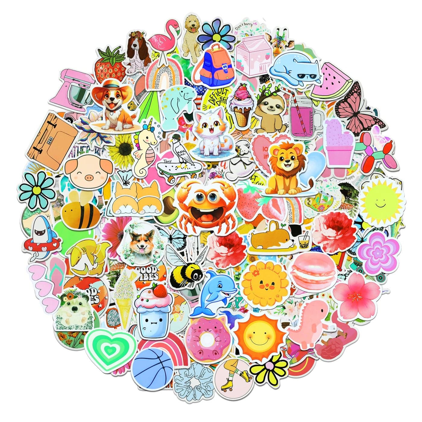 Eoaod 400Pcs Water Bottle Stickers for Kids, Cute Stickers for Water Bottles, Vinyl Waterproof Stickers Aesthetic Laptop Sticker Pack Skateboard Stickers for Kids Teens Girls (Cute-400pcs)