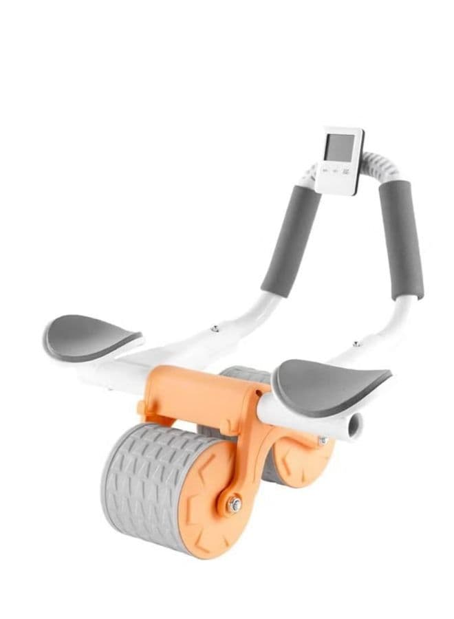 Abs Exercise Wheel Roller with Elbow Support, Adjustable Spring and Non-Slip Handles for Men and Women