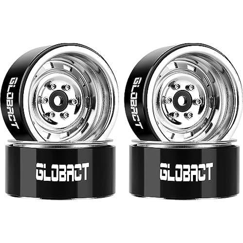 GLOBACT 19 Beadlock Wheels RC Wheel Hub for 110 TRX4 TRX6 Axial SCX10 I II III Pro Redcat RC Crawler Upgrade Accessories 4Pcs Silver
