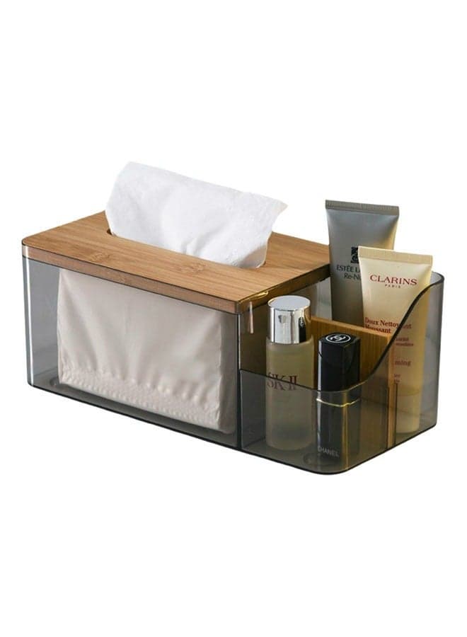Wood Tissue Box Cover for Disposable Paper Facial Tissues, Wooden Rectangular Holder Storage on Bathroom Vanity, Countertop, Bedroom Dresser, Night Stand, Desk(Brown)