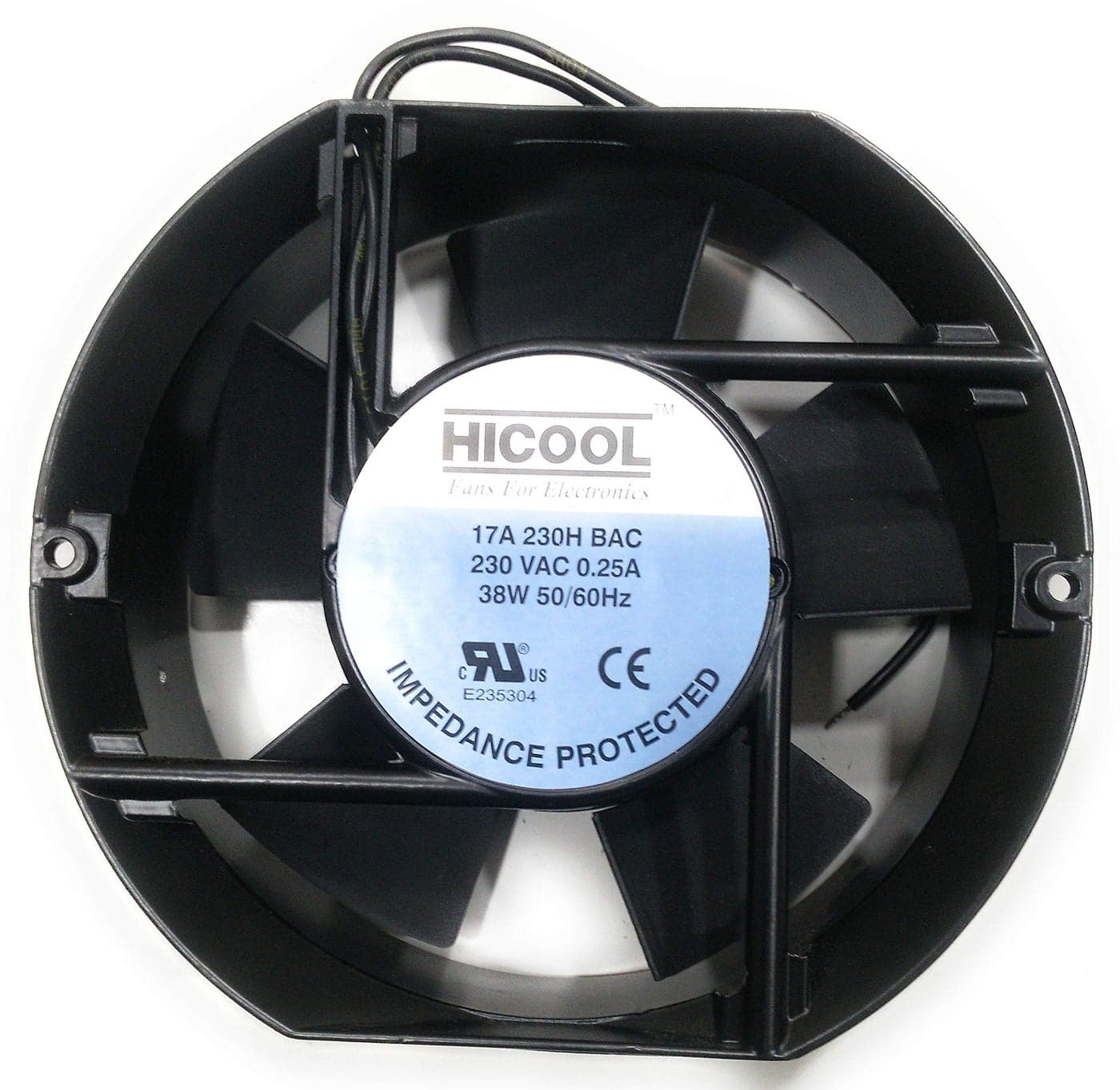 HICOOL AC Compact Round computer Exhaust Fan (172 x 150 x 51 mm), Black