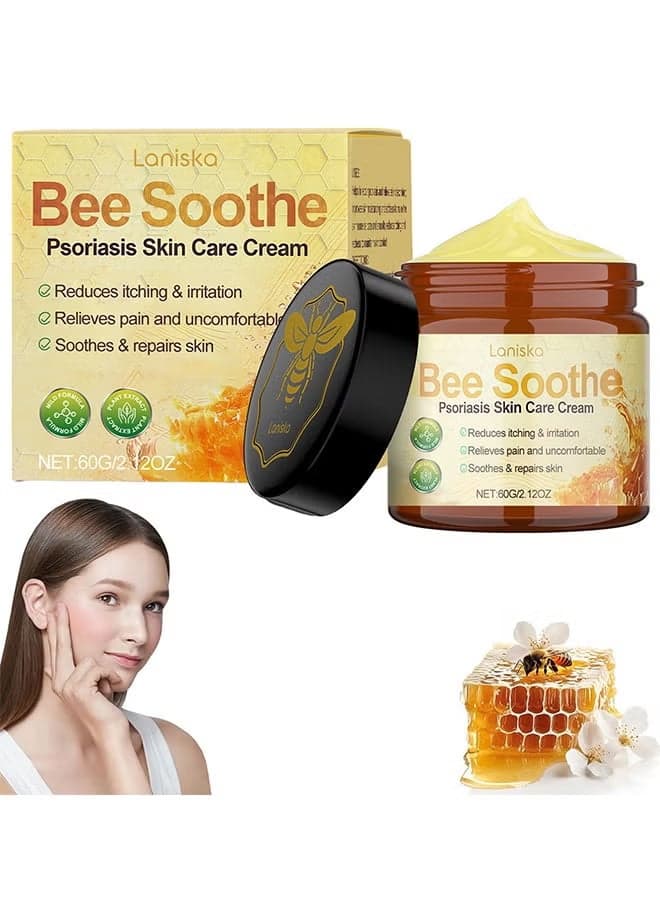 Bee Soothe Psoriasis Skin Care Cream, Bee Venom Comprehensive Cream, Bee Venom Skin Treatment Cream, Natural Bee Venom Repair Cream, All-In-One, Lifting & Firming, Anti-Aging Moisturizing, Effectively Reduces All Types Of Skin Blemishes, 60G