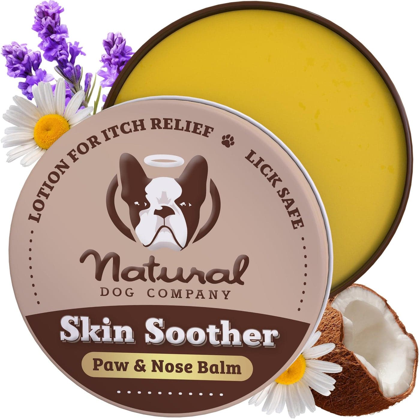 Natural Dog Company Skin Soother, 2oz. Tin, Allergy and Itch Relief for Dogs, Supports Hot Spot Symptoms, Dog Moisturizer for Dry Skin, Dog Lotion, Ultimate Healing Balm, Dog Rash Cream