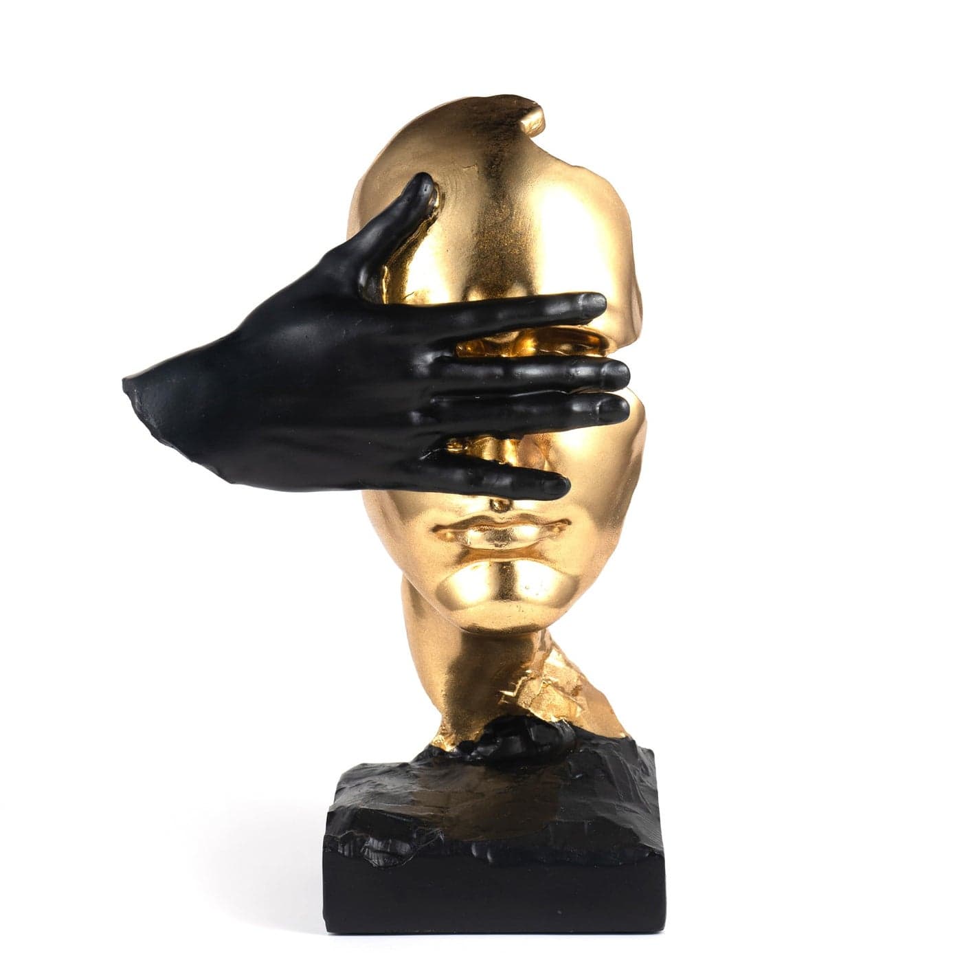 EPTUEGA Thinker StatueSilence is GoldAbstract Art Figurine Decor No Hear No See No Speak Modern Home Resin Sculptures Decorative Objects Decor for Home Office Bookshelf Desktop12 H
