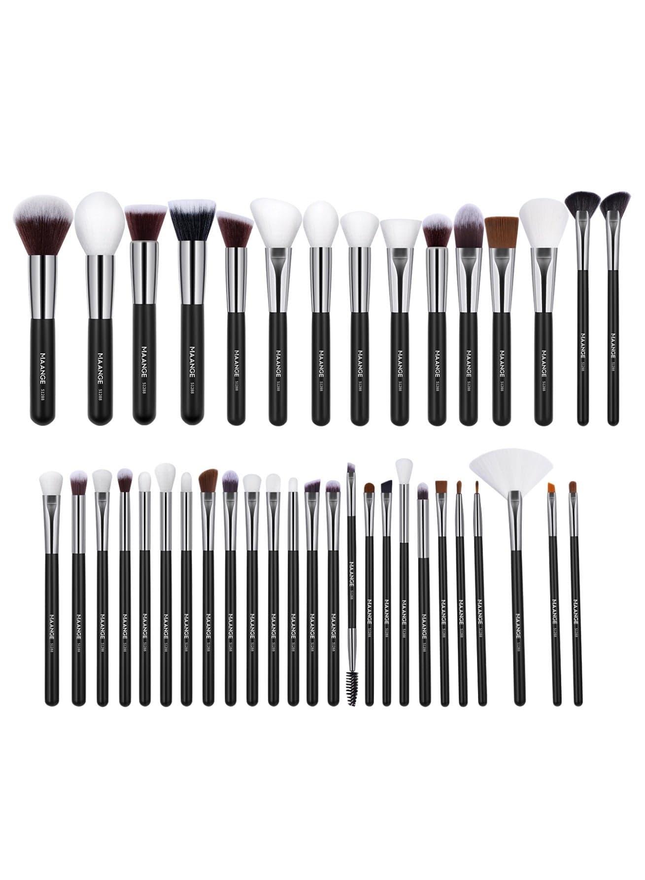 40Pcs Professional Makeup Brushes, Premium Synthetic Face Foundation Powder Blush Eyeshadow Blending Eye Brush Set Travel Makeup Brushes Set Black