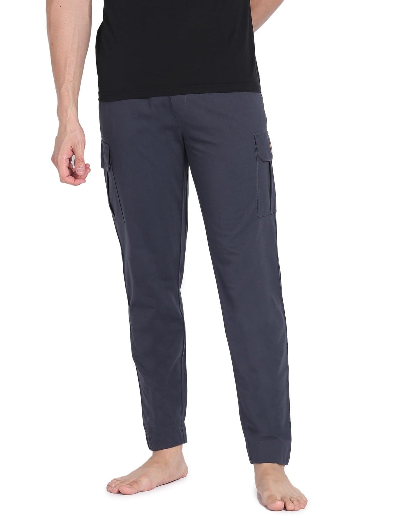 U.S. POLO ASSN. Men Mid Rise Lightweight Utility OJ002 Lounge Cargo Joggers - Pack of 1 (Graphite M),Graphite