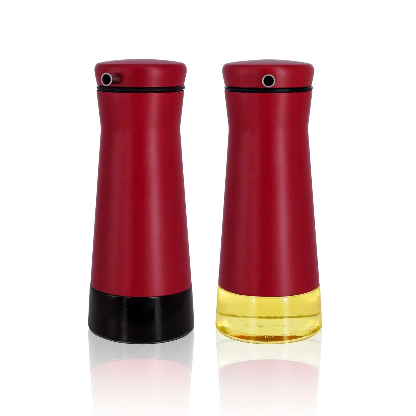 Aelga Red Oil And Vinegar Dispenser Set 2 Pack Oil Dispenser Bottle for Kitchen with NoDrip Red Kitchen Decor and Accessories for Home Restaurants Weddings