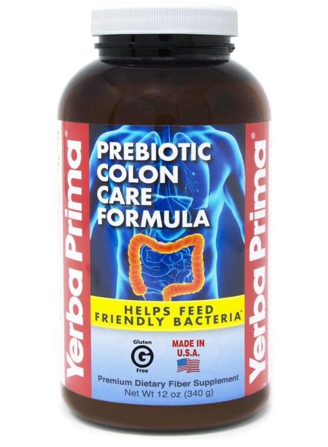 Prebiotic Colon Care Formula Powder 12 oz - Natural Psyllium Fiber, FOS, Magnesium, Selenium - Non-GMO, Gluten Free, Vegan Daily Supplement for Men & Women