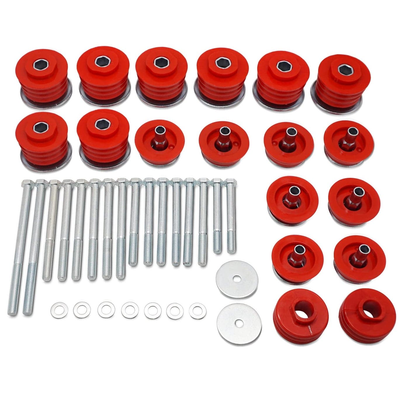 Super Duty Red Body Mount Bushing Kit for 20082016 Ford F250 F350 2WD 4WD Polyurethane Body Cab Mounts KF04060BK