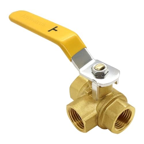 Joywayus 3 Way TPort 12 NPT Female Valve Brass Ball Valve AntiRust Forged Brass Valve Fitting with Lever Handle