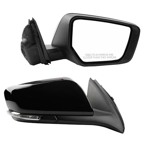 Dasbecan Right Passenger Side Mirror Compatible with Chevy Impala 2014-2019 Manual Folding Power Glass Heated with Turn Signal Puddle Light Black 8Pins Replaces 22936942