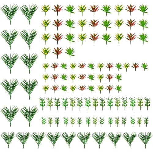 110pcs Model Plants Miniature Toy Trees Train Scenery Fairy Garden Trees Diorama Trees Model Scenery Railway Park Garden Scene Architecture Wargame Trees Model
