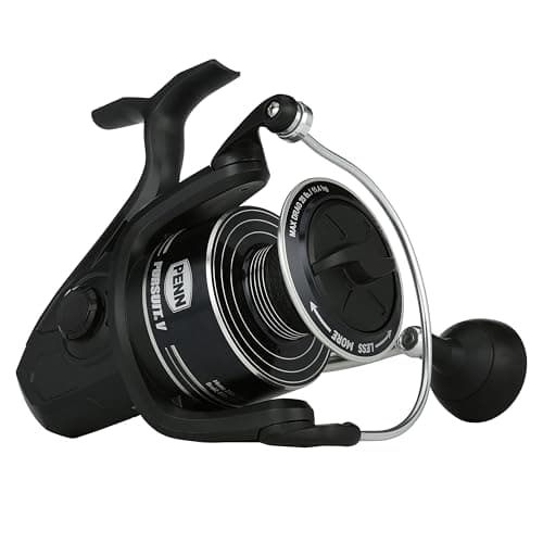 Penn Pursuit V Spinning Fishing Reel Size 6000 CorrosionResistant Graphite Body Lightweight Aluminum Superline Spool HT100 Drag System
