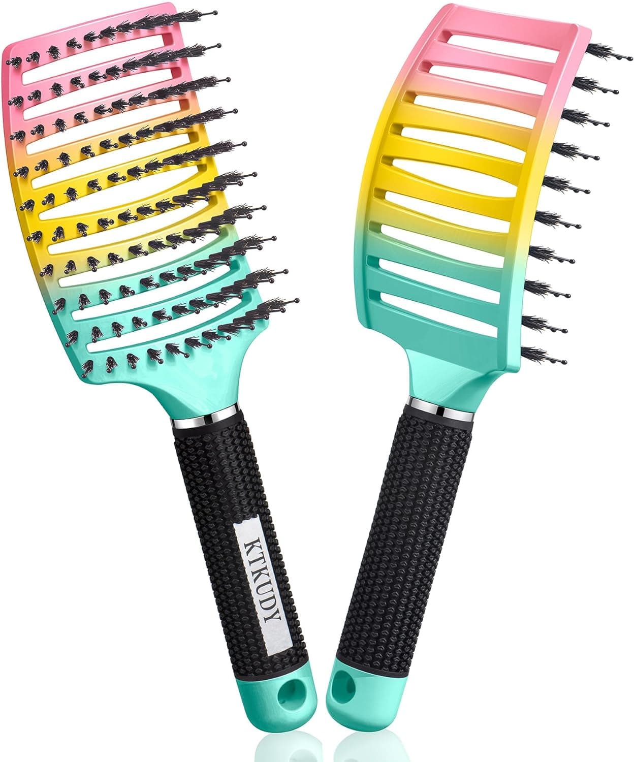 KTKUDY Wet or Dry Detangling Hair Brush for All Hair Types Eliminates Knots Reduces Breakage Hairbrush Tangle Free Detangler Brush For Women Men Kids Single 1 Count