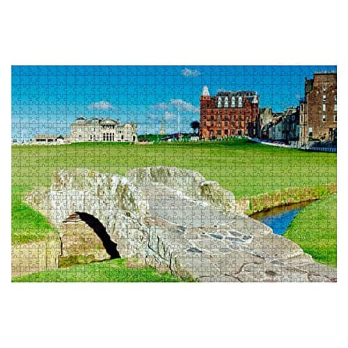 1000 Piece Golf Old Course at st Andrews Scotland Old Golf Course Large Jigsaw Puzzles for Adults Educational Toy for Kids Challenging Games Entertainment Wooden Puzzles Home Decoration
