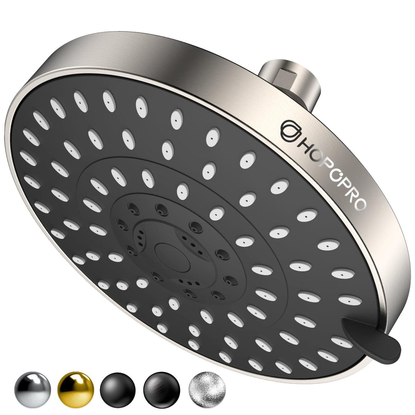 HOPOPRO 5Mode High Pressure Shower Head The Washington Post NBC News Today TV Show Recommended High Flow Fixed Showerheads 6 Inch Brushed Nickel