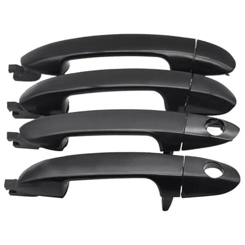 Lcyolada 4Pcs Exterior Door Handles Compatible with 20042009 Kia Spectra Spectra5 Front and Rear Left Drive Right Passenger Side Replaces 826502F000 826702F000 Smooth Black