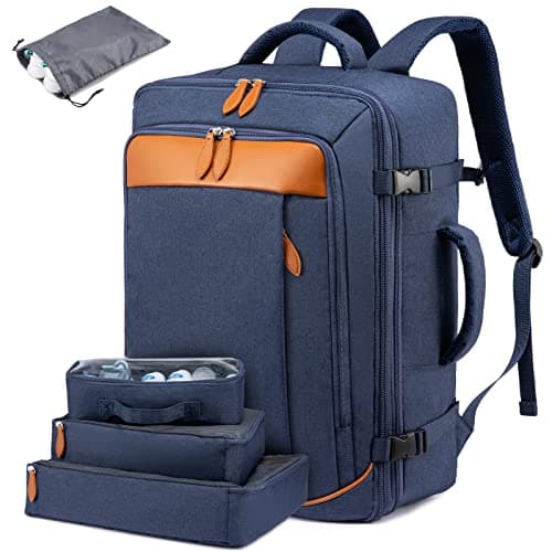 LOVEVOOK Carry on Backpack, 45L Large Travel Backpack for Women Men Airline Approved, Expandable Large Suitcase Backpacks With 4 Packing Cubes, Aer Travel Pack 3, Water Resistant Weekender Bag