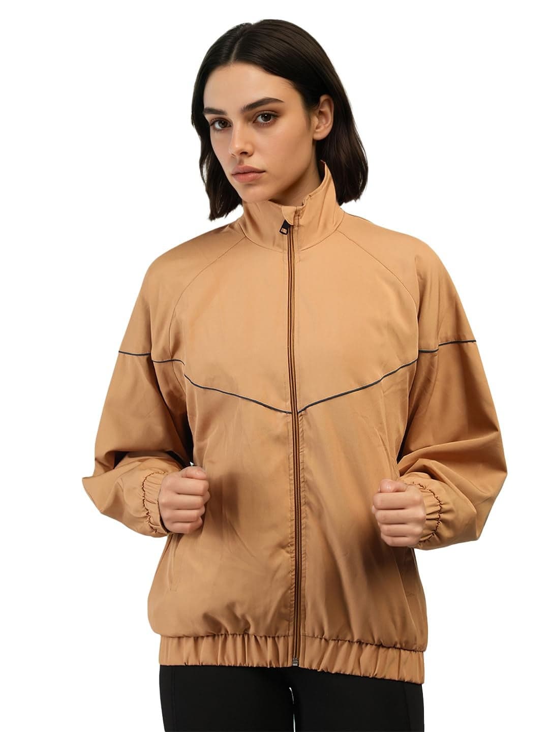 CHKOKKO Sunscreen Jacket for Women Zipper Sports Jacket | UV Protection | Sun Protective | Lightweight Water Resistant | Riding Biker | Outdoor Travel Gym Running