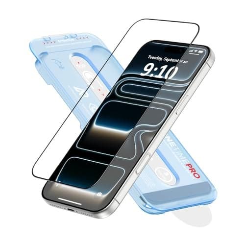 FLOLAB NanoArmour ONETIME PRO for iPhone 17 Pro Screen Protector, Anti-Reflective, PolarSpectra Anti-Rainbow, 3D Tempered Glass, Edge Reinforced, Easy Install, Smooth